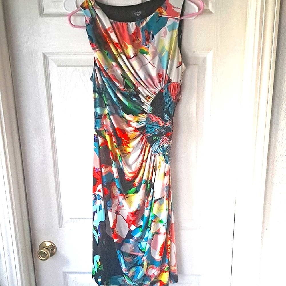 Suzi Chin Multicolor Abstract Print Women's Dress